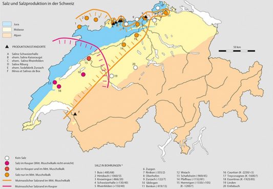 Salt deposits and production in Switzerland