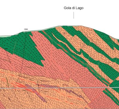Geological profile at the Ceneri